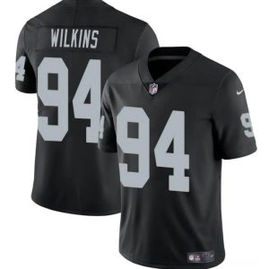 Men's Las Vegas Raiders #94 Christian Wilkins Black Vapor Football Stitched Jersey