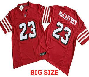 Men's San Francisco 49ers #23 Christian McCaffrey Limited Red Throwback FUSE Vapor Jersey