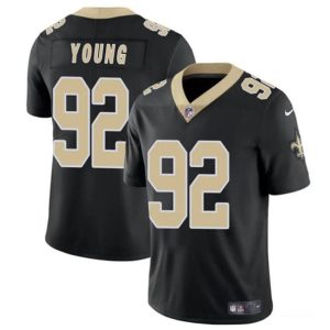 Men's New Orleans Saints #92 Chase Young Black Vapor Limited Football Stitched Jersey
