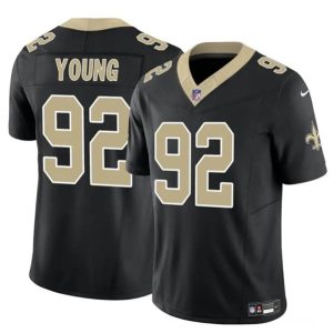 Men's New Orleans Saints #92 Chase Young Black 2023 F.U.S.E. Vapor Limited Football Stitched Jersey