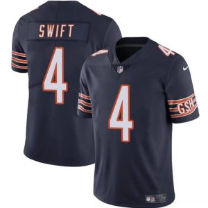 Men's Chicago Bears #4 D?Andre Swift Navy Vapor Football Stitched Jersey