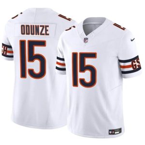 Men's Chicago Bears #15 Rome Odunze White 2024 Draft F.U.S.E. Vapor Football Stitched Jersey