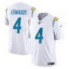 Men's Los Angeles Chargers #4 Gus Edwards White Vapor Limited Football Stitched Jersey
