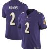 Men's Baltimore Ravens #2 Nate Wiggins Purple 2024 Draft Vapor Limited Football Jersey