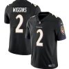 Men's Baltimore Ravens #2 Nate Wiggins Black 2024 Draft Vapor Limited Football Jersey