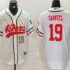 Men's San Francisco 49ers #19 Deebo Samuel Number White Mexico Cool Base Stitched Baseball Jersey