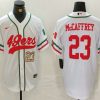 Men's San Francisco 49ers #23 Christian McCaffrey Number White Mexico Cool Base Stitched Baseball Jersey