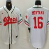 Men's San Francisco 49ers #16 Joe Montana White Mexico Cool Base Stitched Baseball Jersey