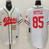 Men's San Francisco 49ers #85 George Kittle Number White Mexico Cool Base Stitched Baseball Jersey