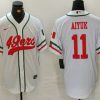 Men's San Francisco 49ers #11 Brandon Aiyuk White Mexico Cool Base Stitched Baseball Jersey