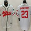Men's San Francisco 49ers #23 Christian McCaffrey White Mexico Cool Base Stitched Baseball Jersey