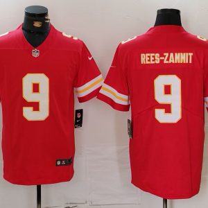 Men's Kansas City Chiefs #9 Louis Rees Zammit Red Vapor Limited Stitched Jersey