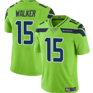 Men's Seattle Seahawks #15 P.J. Walker Green Vapor Limited Football Stitched Jersey