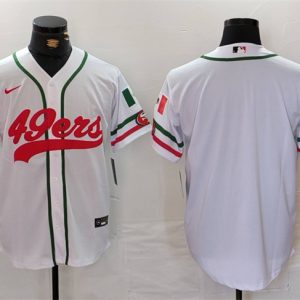 Men's San Francisco 49ers Blank White With Patch Cool Base Stitched Baseball Jersey