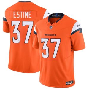 Men's Denver Broncos #37 Audric Estime Orange 2024 F.U.S.E. Vapor Limited Football Stitched Jersey