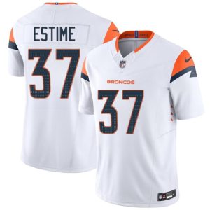 Men's Denver Broncos #37 Audric Estime White 2024 F.U.S.E. Vapor Limited Football Stitched Jersey