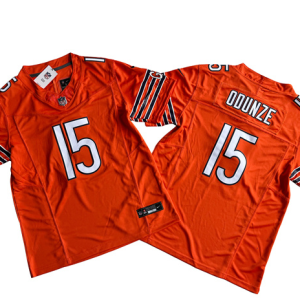 Men's Chicago Bears #15 Rome Odunze Orange 2024 Draft F.U.S.E. Vapor Stitched Football Jersey
