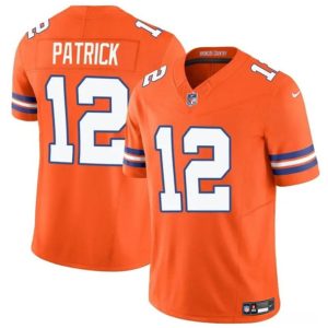 Men's Denver Broncos #12 Tim Patrick Orange F.U.S.E. Mile High Collection 1977 Throwback Vapor Limited Football Stitched Jersey