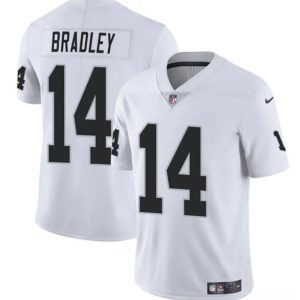 Men's Las Vegas Raiders #14 Carter Bradley White 2024 Vapor Football Stitched Jersey