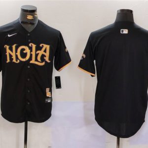 Men's New Orleans Saints Blank Black Cool Base Stitched Baseball Jersey