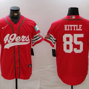 Men's San Francisco 49ers #85 George Kittle Red Mexico Cool Base Stitched Baseball Jersey