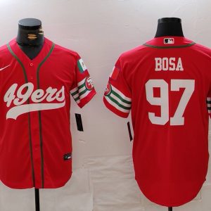 Men's San Francisco 49ers #97 Nick Bosa Red Mexico Cool Base Stitched Baseball Jersey
