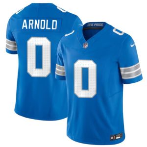 Men's Detroit Lions #0 Terrion Arnold New Blue 2024 Draft F.U.S.E. Vapor Limited Football Stitched Jersey