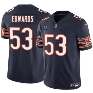 Men's Chicago Bears #53 T.J. Edwards Navy 2024 F.U.S.E. With 1-star C Patch Vapor Untouchable Limited Football Stitched Jersey
