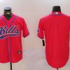 Men's Buffalo Bills Red Team Blank Cool Base Stitched Baseball Jersey