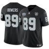 Men's Las Vegas Raiders #89 Brock Bowers Black 2024 F.U.S.E 65th Anniversary Patch Vapor Stitched Football Jersey