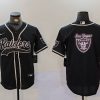 Men's Las Vegas Raiders Black Team Big Logo With Patch Cool Base Stitched Baseball Jersey