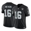 Men's Las Vegas Raiders #16 Jakobi Meyers Black 2024 F.U.S.E 65th Anniversary Patch Vapor Stitched Football Jersey