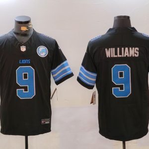 Men's Detroit Lions #9 Jameson Williams Black 2024 F.U.S.E. 2nd Alternate With Patch Vapor Limited Stitched Jersey