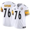 Men's Pittsburgh Steelers #76 Troy Fautanu White 2024 With Dradt Patch F.U.S.E. Vapor Limited Football Stitched Jersey