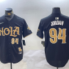 Men's New Orleans Saints #94 Cameron Jordan Number Black Nola Baseball Jersey