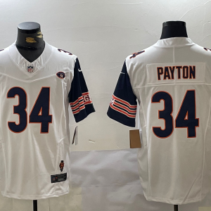 Men's Chicago Bears #34 Walter Payton Limited White Fashion FUSE Jersey