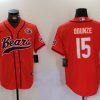 Men's Chicago Bears #15 Rome Odunze Orange Throwback With Patch Cool Base Stitched Baseball Jersey