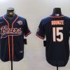 Men's Chicago Bears #15 Rome Odunze Navy Throwback With Patch Cool Base Stitched Baseball Jersey