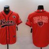 Men's Chicago Bears Blank Orange Throwback With Patch Cool Base Stitched Baseball Jerseys