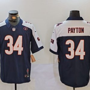 Men's Chicago Bears #34 Walter Payton Limited Navy Thanksgiving Fashion FUSE Jersey