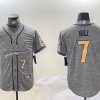 Men's New Orleans Saints #7 Taysom Hill Grey With Patch Cool Base Stitched Baseball Jerseys