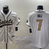 Men's New Orleans Saints #7 Taysom Hill White With Patch Cool Base Stitched Baseball Jerseys