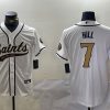 Men's New Orleans Saints #7 Taysom Hill White With Patch Cool Base Stitched Baseball Jersey