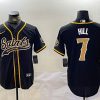Men's New Orleans Saints #7 Taysom Hill Black With Patch Cool Base Stitched Baseball Jersey