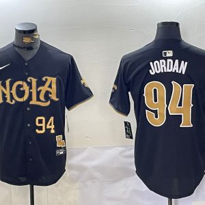 Men's New Orleans Saints #94 Cameron Jordan Black Cool Base Stitched Baseball Jerseys