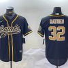 Men's New Orleans Saints #32 Tyrann Mathieu Black Cool Base Stitched Baseball Jersey