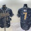 Men's New Orleans Saints #7 Taysom Hill Grey Camo With Patch Cool Base Stitched Baseball Jerseys