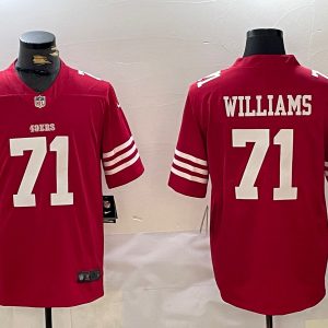 Mens San Francisco 49ers #71 Trent Williams Red Vapor Untouchable Limited Stitched Football Jersey