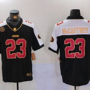 Men's San Francisco 49ers #23 Christian McCaffrey Black F.U.S.E. Mexico With Gate Bridge Patch Vapor Limited Stitched Football Jersey