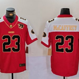 Men's San Francisco 49ers #23 Christian McCaffrey Red F.U.S.E. Mexico With Gate Bridge Patch Vapor Limited Stitched Football Jersey